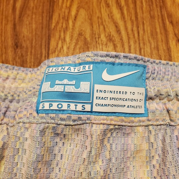 Nike LeBron Basketball Shorts Men Large White Blue Nike‎ Pro DNA 3n1 FZ1058-121 - Picture 9 of 10